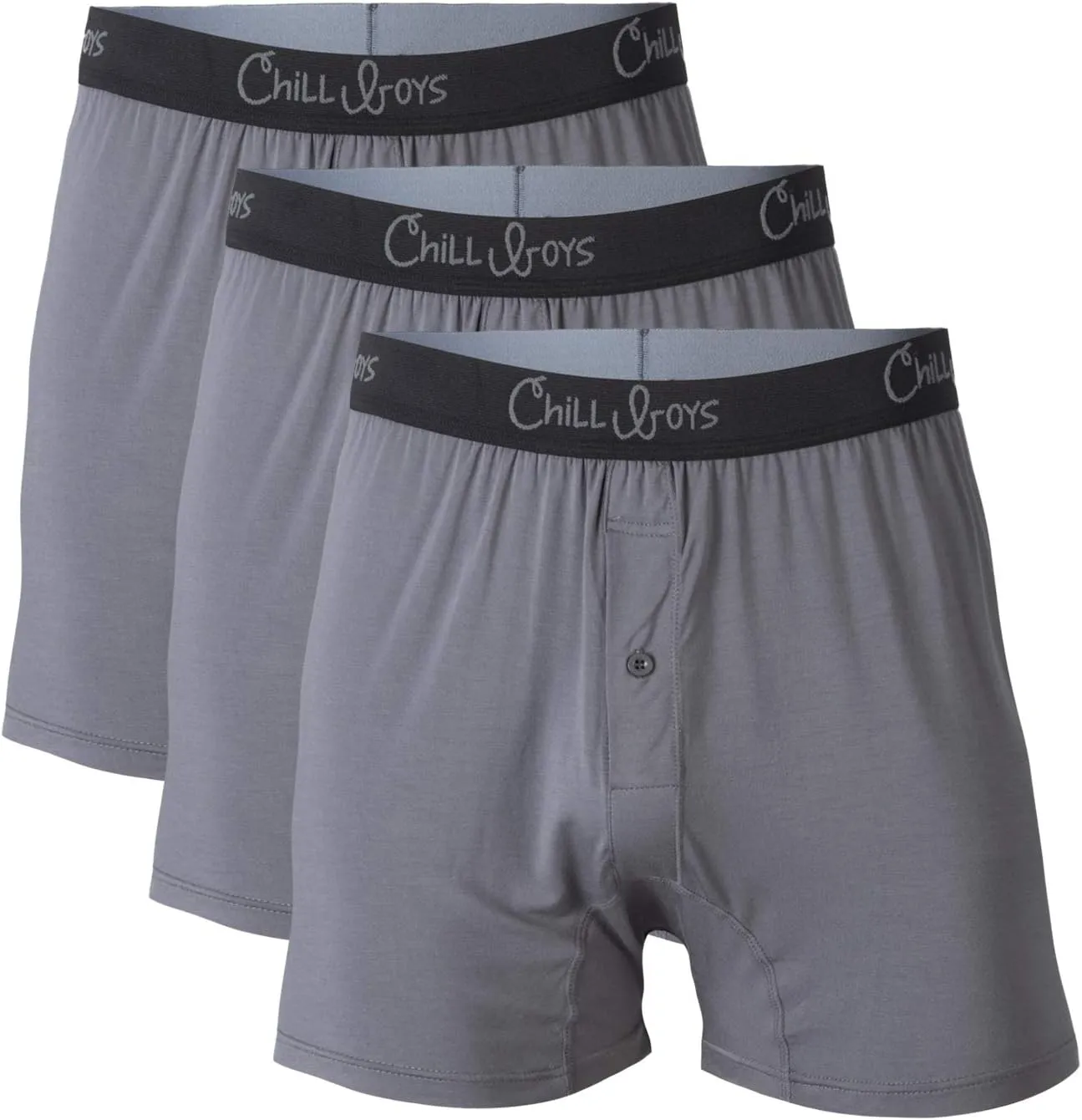 Chill Boys Soft Viscose from Bamboo Boxers for Men - Cool Breathable Comfortable Men's Underwear - 3 Pack Boxer Shorts