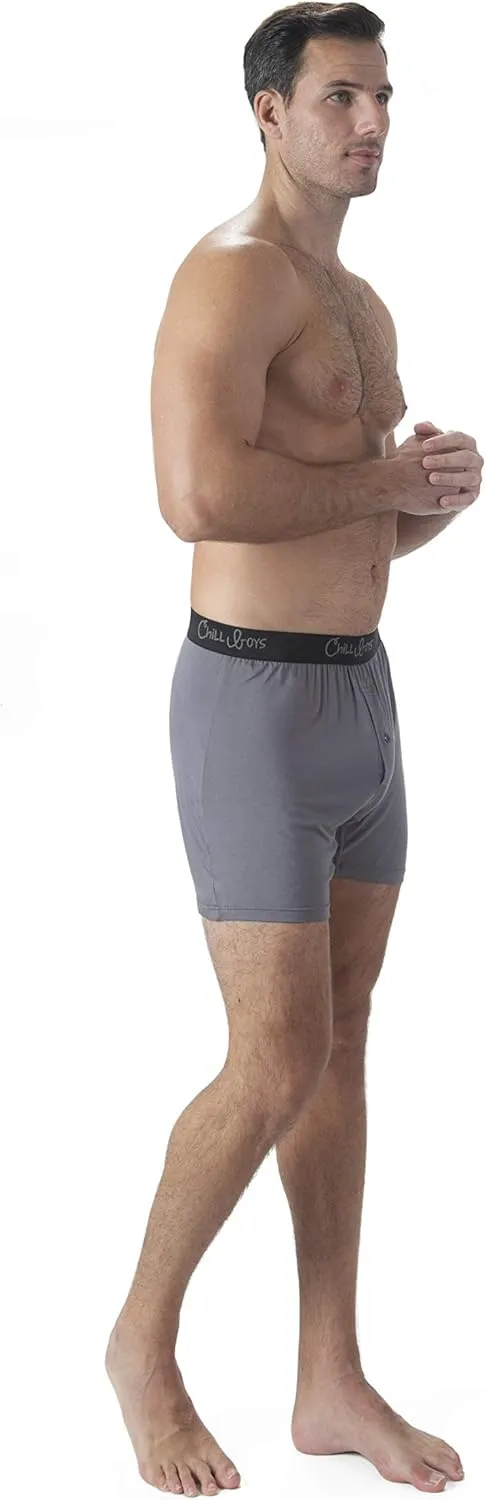 Chill Boys Soft Viscose from Bamboo Boxers for Men - Cool Breathable Comfortable Men's Underwear - 3 Pack Boxer Shorts