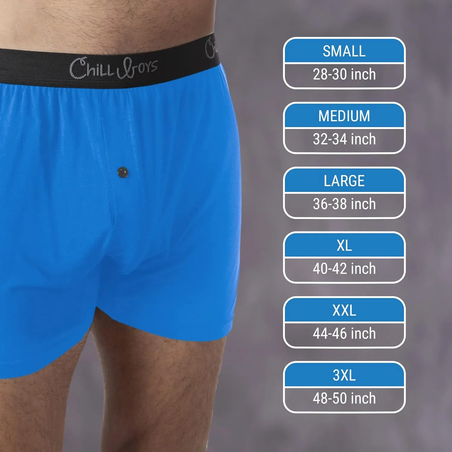 Chill Boys Soft Viscose from Bamboo Boxers for Men - Cool Breathable Comfortable Men's Underwear - 3 Pack Boxer Shorts
