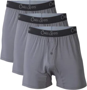 Chill Boys Soft Viscose from Bamboo Boxers for Men - Cool Breathable Comfortable Men's Underwear - 3 Pack Boxer Shorts