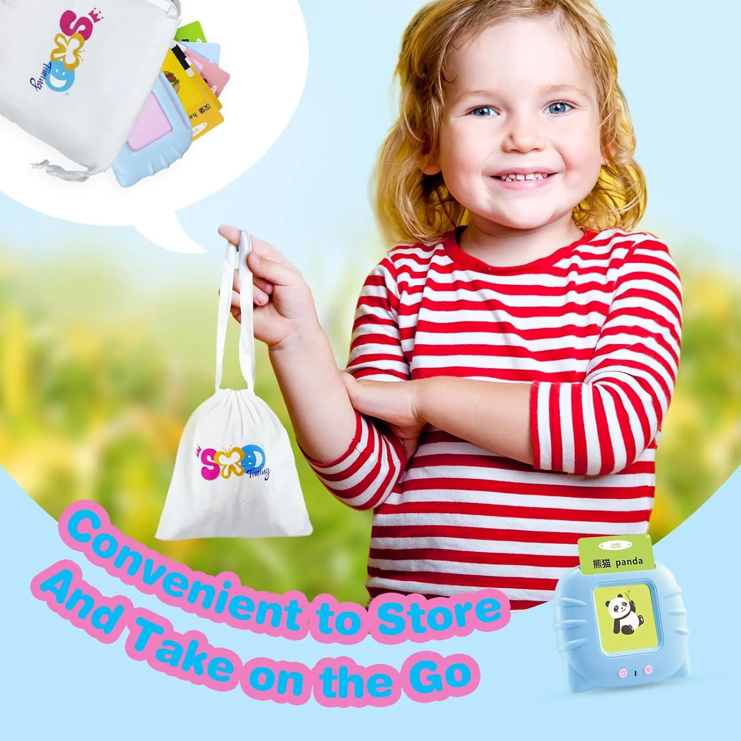 Chinese & English Bilingual Talking Flash Cards for Toddler/Beginning - Learning Educational Toy to Learn Chinese/English,Talking Flash Cards for Ages 2 