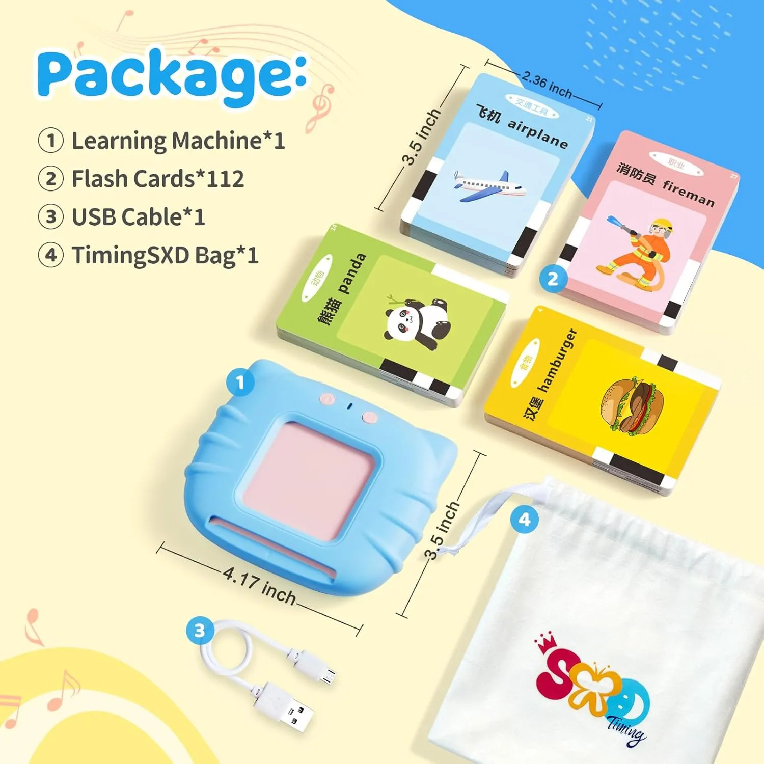 Chinese & English Bilingual Talking Flash Cards for Toddler/Beginning - Learning Educational Toy to Learn Chinese/English,Talking Flash Cards for Ages 2 