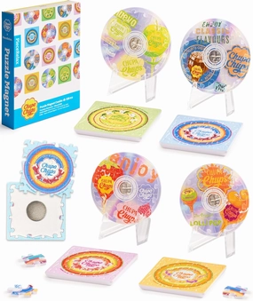 Chupa Chups X PieceRelax Magnet Puzzle for Adults 128 Pieces - Timeless Memories - Hits of 1990 Unique Gift & Home Décor with Plastic Jigsaw Puzzle [D1588]