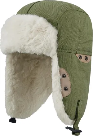 Clakllie Faux Fur Trapper Hat Warm Eskimo Hat Russian Trooper Hats Unisex Earflaps Hat with Chin Strap Winter Snow Cap