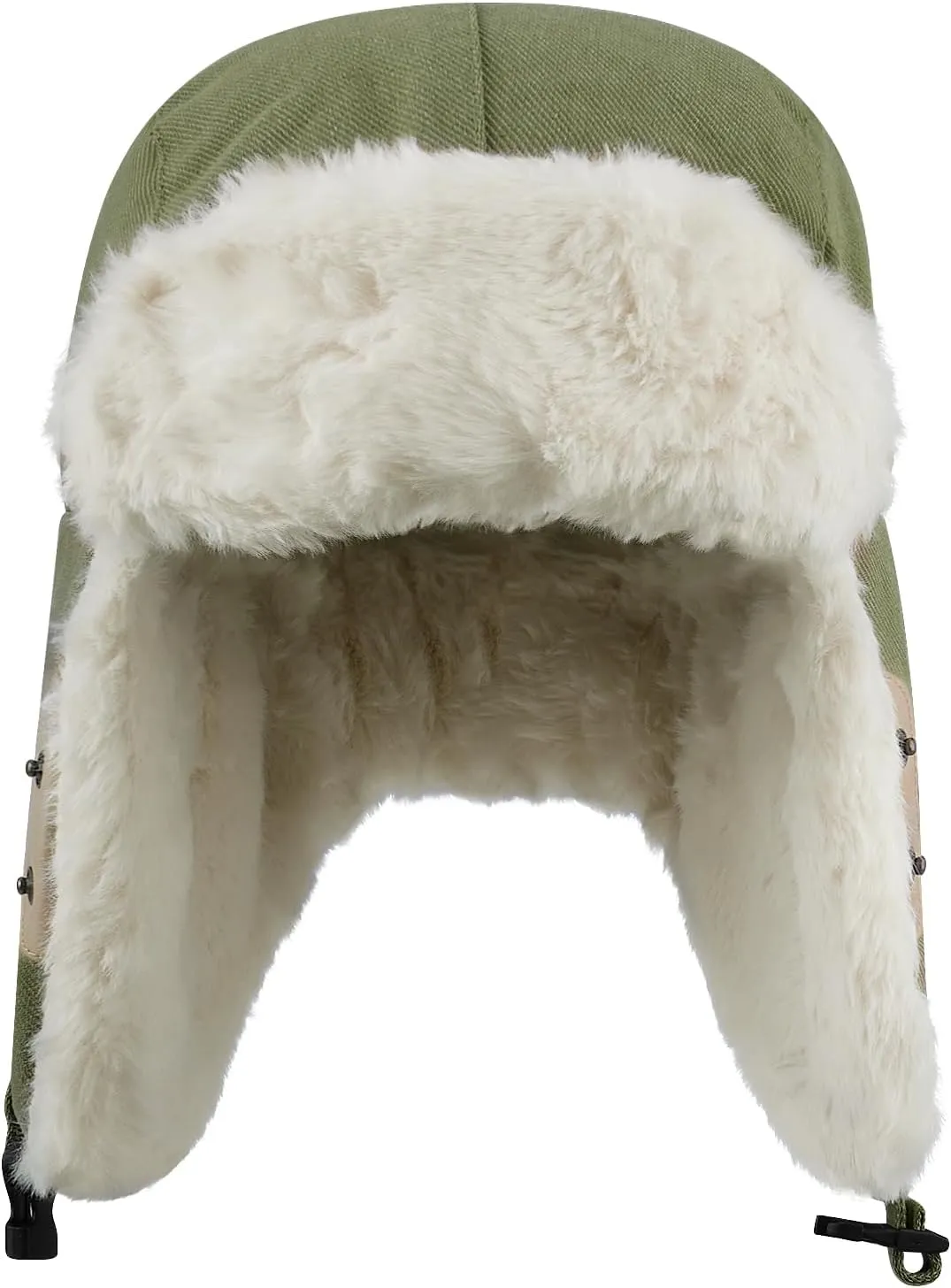 Clakllie Faux Fur Trapper Hat Warm Eskimo Hat Russian Trooper Hats Unisex Earflaps Hat with Chin Strap Winter Snow Cap