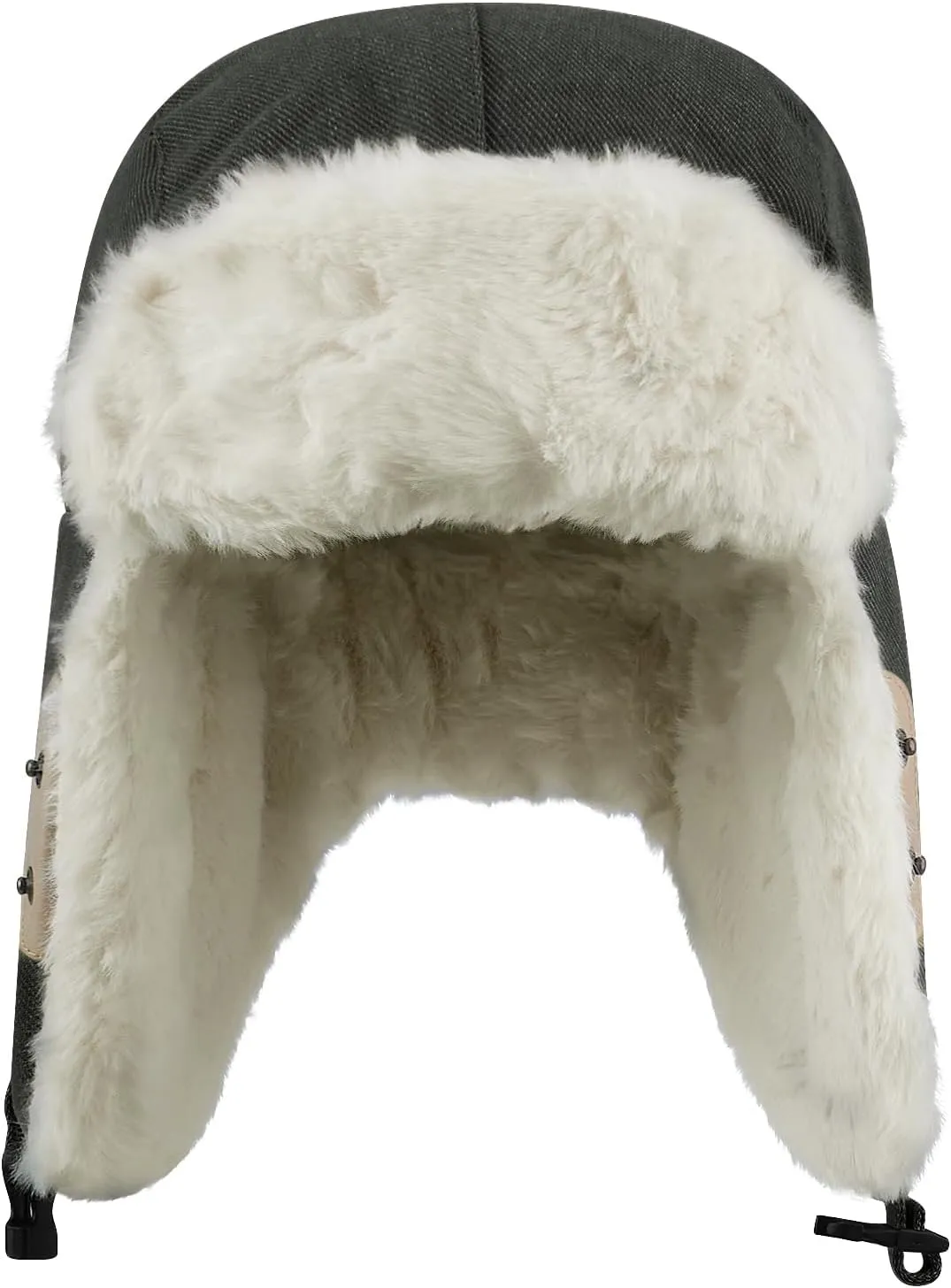 Clakllie Faux Fur Trapper Hat Warm Eskimo Hat Russian Trooper Hats Unisex Earflaps Hat with Chin Strap Winter Snow Cap