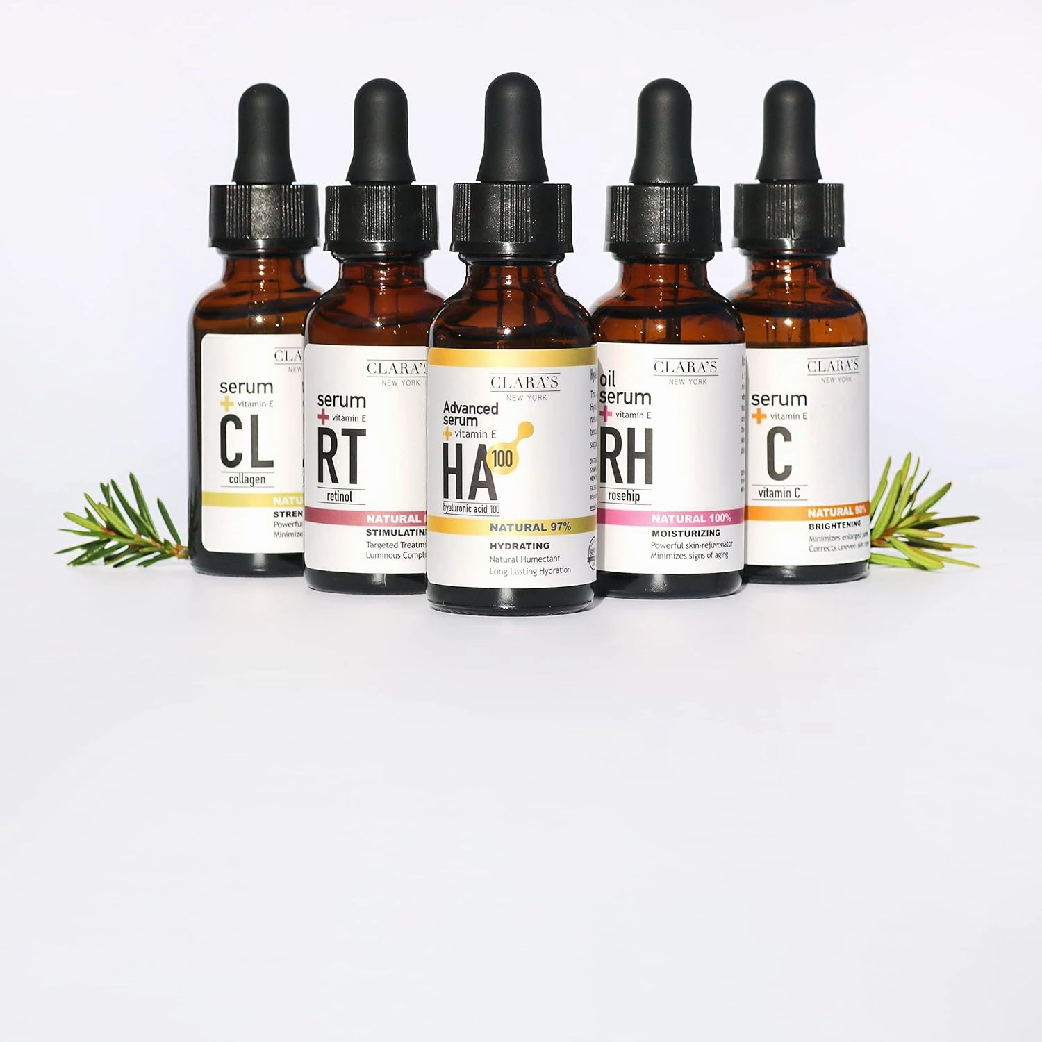 CLARA'S NEW YORK 7 X Collagen Facial Serum with Ceramide, Hyaluronic Acid, Vitamin E for Firm, Plump, Reducing fine lines, 30ml /1Fl oz - Made In USA