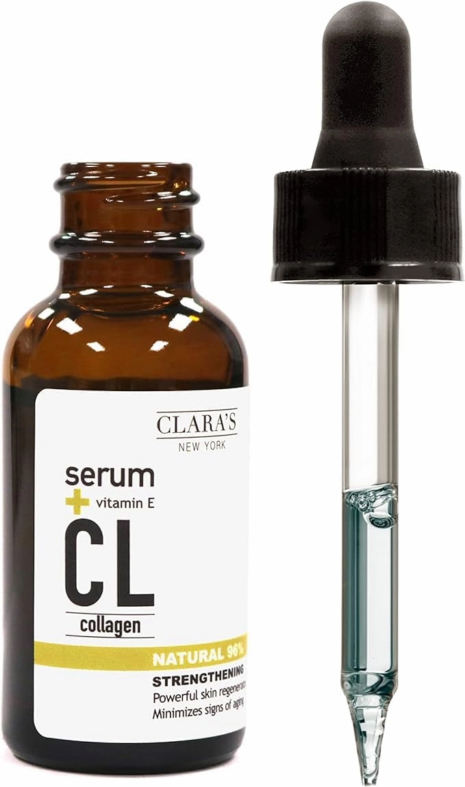 CLARA'S NEW YORK 7 X Collagen Facial Serum with Ceramide, Hyaluronic Acid, Vitamin E for Firm, Plump, Reducing fine lines, 30ml /1Fl oz - Made In USA