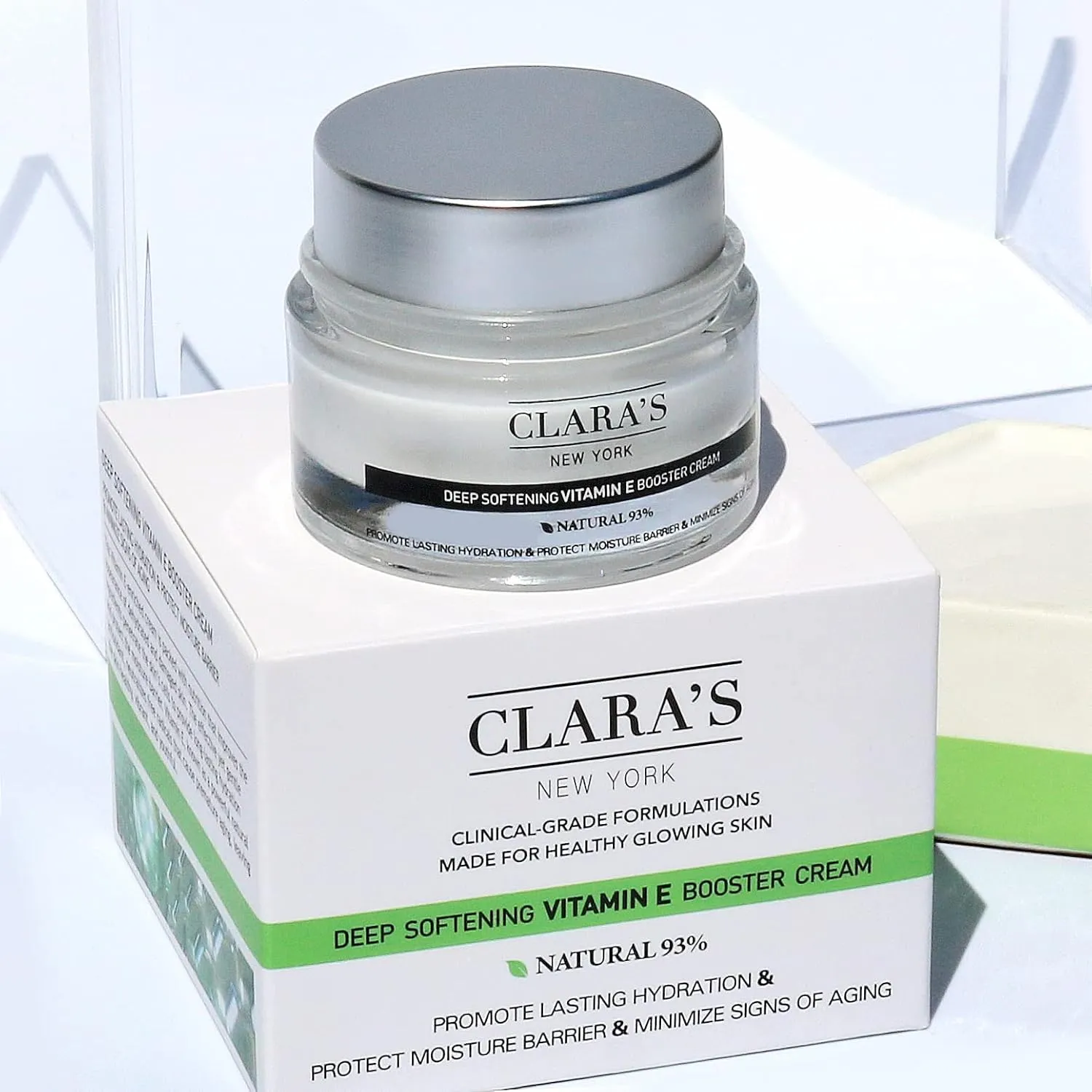 CLARA'S NEW YORK | Deep Softening Vitamin E Skin Barrier Cream | with Panthenol, Macadamia Oil | Healthy Glowing Skin, Rich | Non-sticky, Fast-absorbing Clinical-Grade Formula | 50ml MADE IN USA
