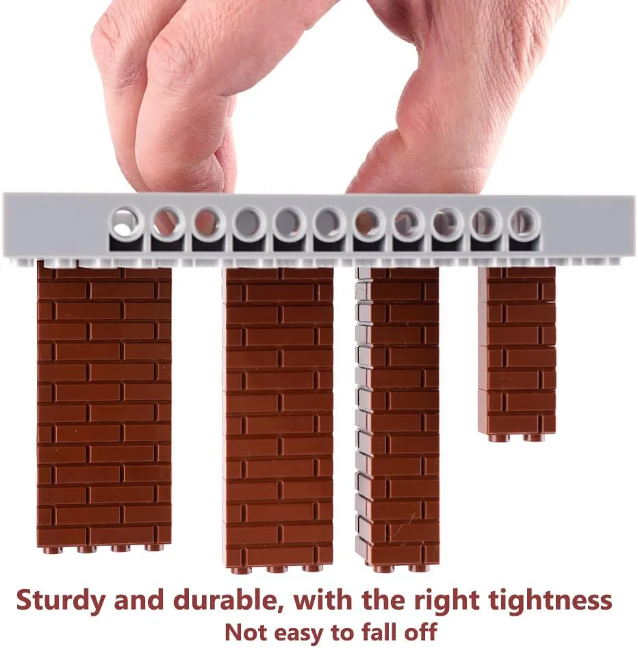 Classic Wall Bricks Building Block: 340 PCS Masonry Profile Brick Parts and Pieces Sets(Brown)