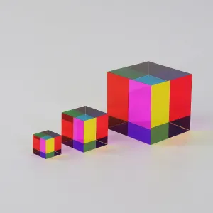 CMY Cubes Original Mega (95mm) - Cyan, Magenta & Yellow Cube - Optical Color Cube - Teaches Subtractive Color Mixing - Educational, Scientific, Physics & Kinetic Art Desk Object, STEAM