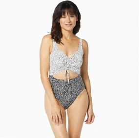 COCO REEF Sassy Bra Sized Underwire One Piece Swimsuit with High Leg Cut