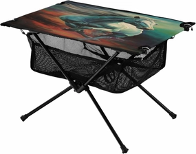 Color Horse Painting Portable Folding Camping Table, Compact Lightweight Beach Table with Carrying Bag for Outdoor Picnics, BBQs, Camp