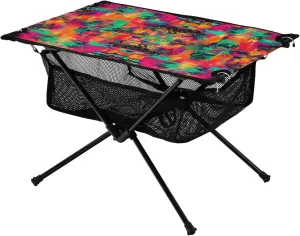 Colorful Aztec Geometrics Portable Folding Camping Table, Compact Lightweight Beach Table with Carrying Bag for Outdoor Picnics, BBQs, Camp