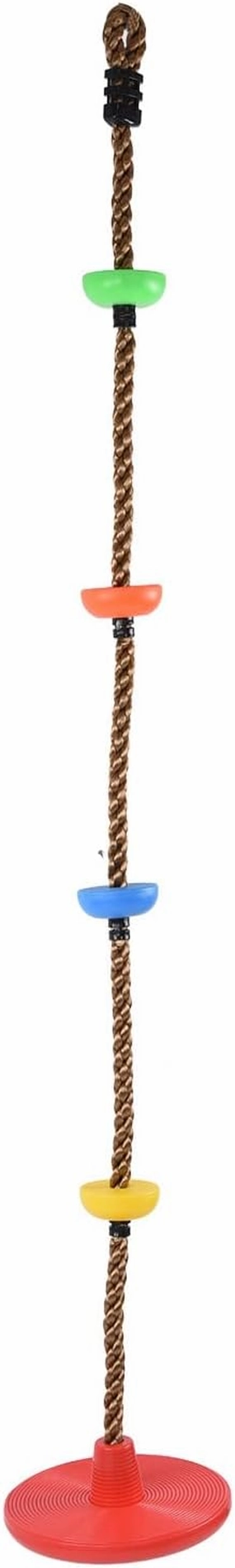 Colorful High Strength Disc Swing Seat with Climbing Rope for Kids Indoors Outdoors