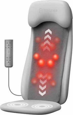 COMFIER Shiatsu Back Massager with Heat, Deep Tissue Kneading Chair Massager with Vibration, 2D/3D Shiatu Massage Seat Cushion, Full Back Massage Chair Pad, Gifts for Him Her
