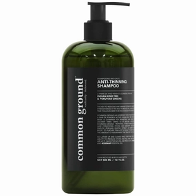 Common Ground Natural Anti-Thinning Shampoo, Sulphate, Paraben & Cruelty Free, Organic, Vegan, Plant-Based, Bergamot & Rosemary Scent, Kino Tree & Ginseng DHT Blockers, for All Hair Types, Men & Women