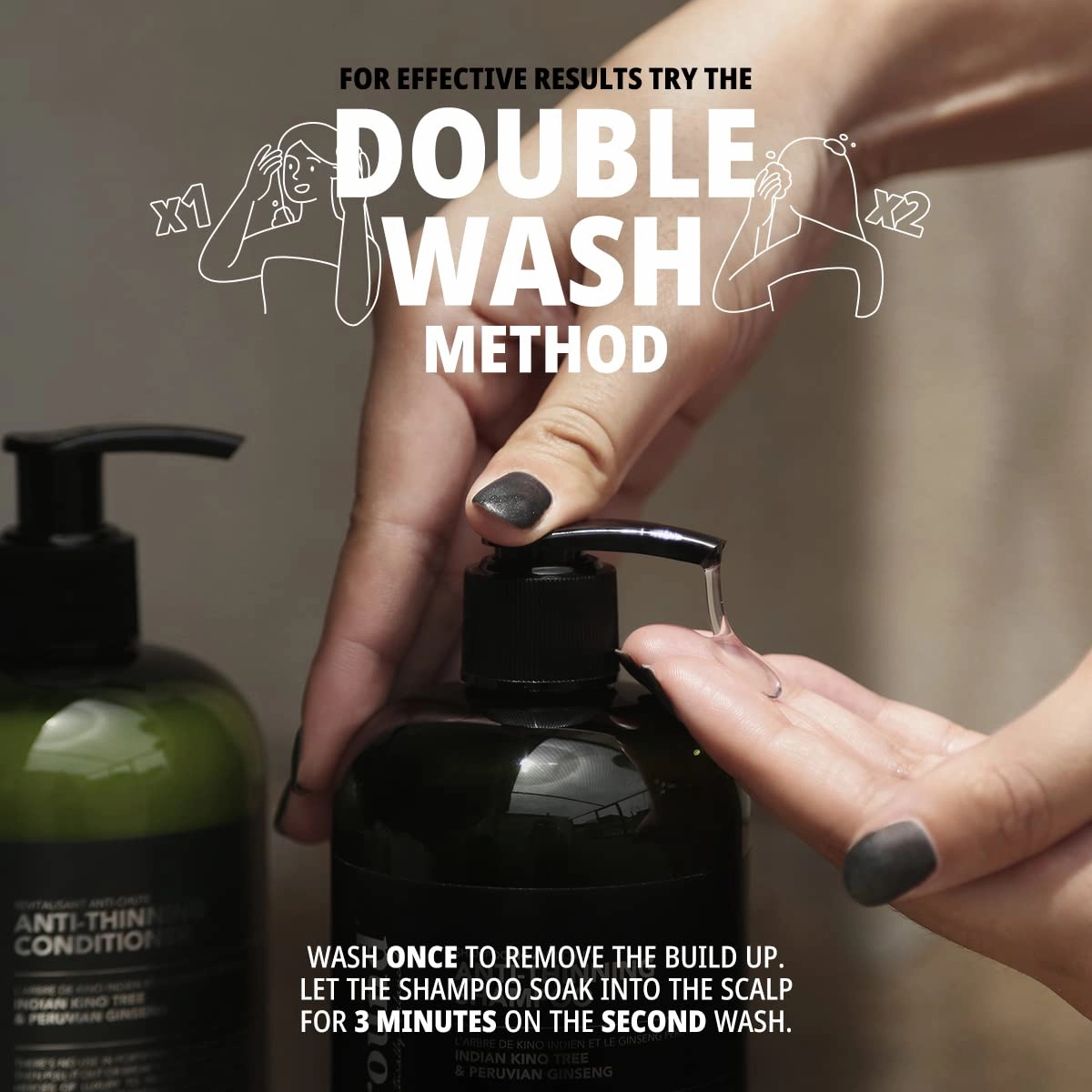 Common Ground Natural Anti-Thinning Shampoo, Sulphate, Paraben & Cruelty Free, Organic, Vegan, Plant-Based, Bergamot & Rosemary Scent, Kino Tree & Ginseng DHT Blockers, for All Hair Types, Men & Women