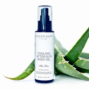 Cooling After Sun Body Oil Aloe Vera Infused, Natural & Vegan Hydrating Formula for Sunburn Relief, 3.4 oz