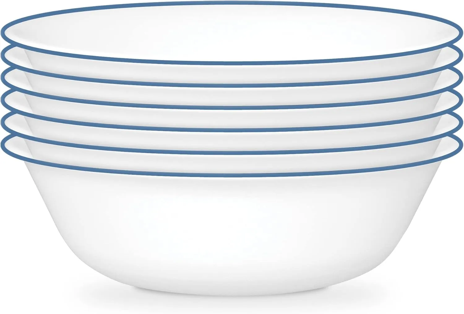 Corelle 6-Piece 18oz Round Bowls, Vitrelle Triple Layer Glass, Perfect for Soup, Cereal and Snacks, Lightweight, Chip and Scratch Resistant, Microwave and Dishwasher Safe, Botanical Stripes