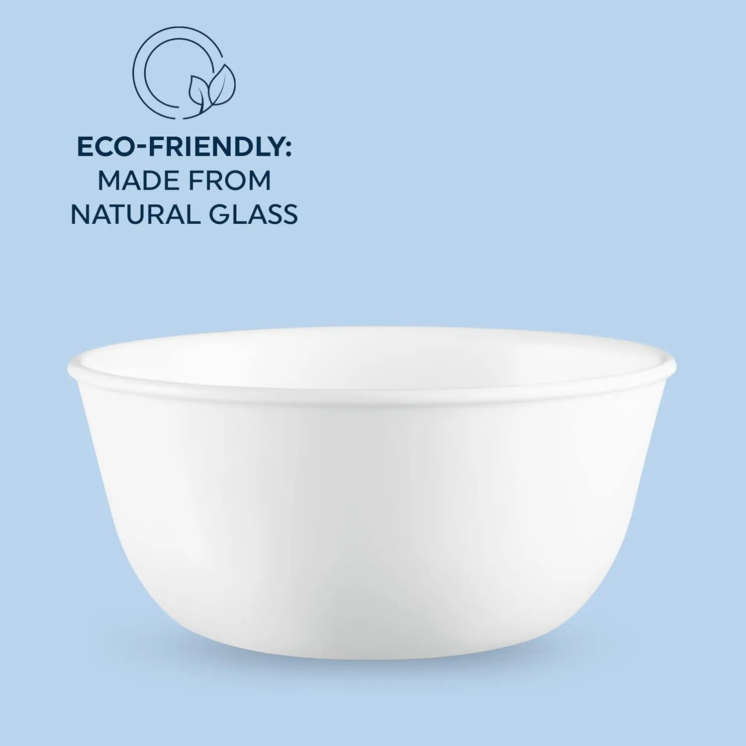Corelle Vitrelle 6-PC Medium 28-oz Glass Soup/Cereal Bowls Set, Chip & Crack Resistant Dinnerware Bowls for Soup, Ramen, Cereal and More, Winter Frost White