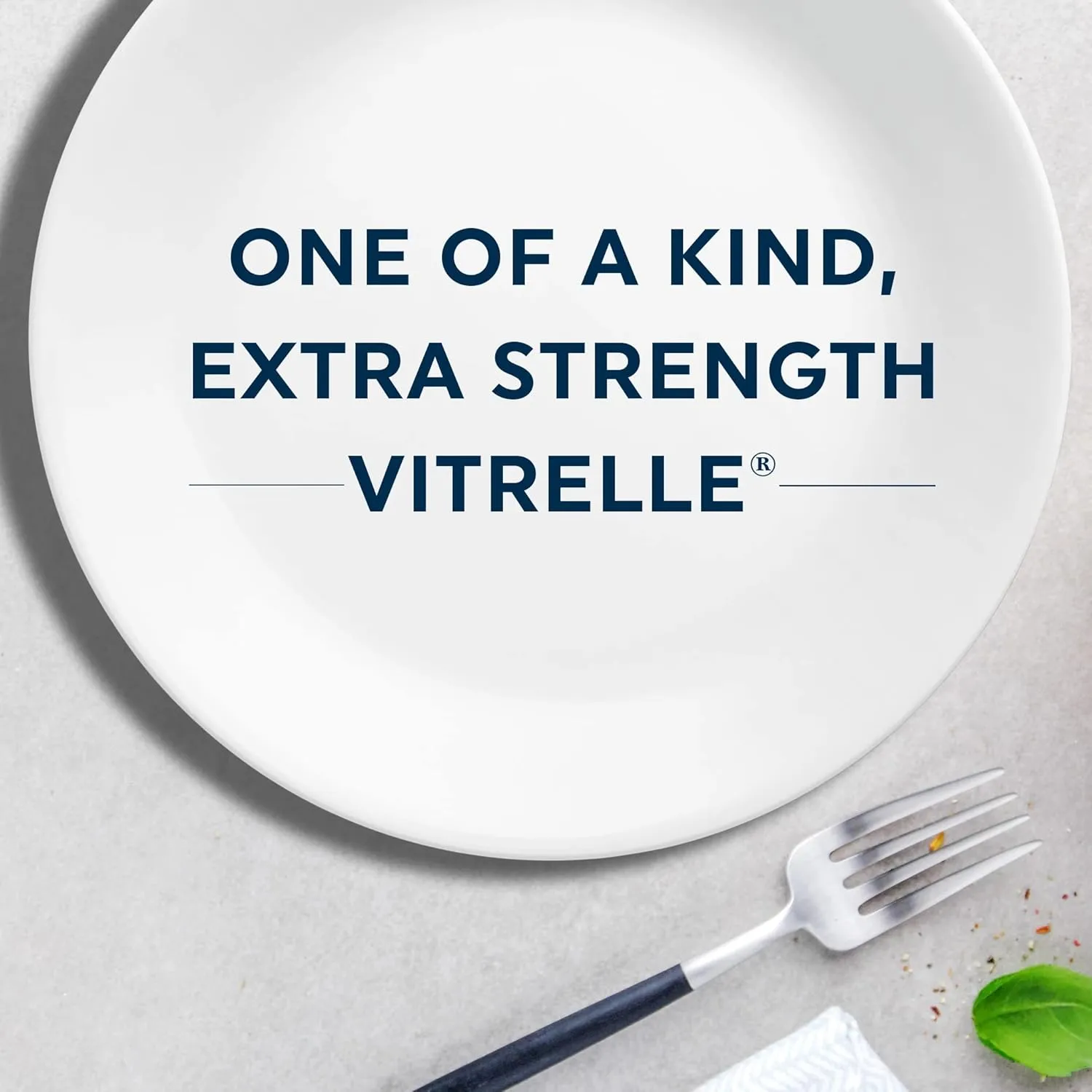 Corelle Vitrelle 8-Piece Dinner Plates Set, Triple Layer Glass and Chip Resistant, Lightweight Round Plates, Winter Frost White
