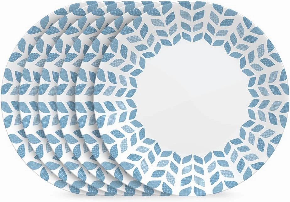Corelle Vitrelle 10.25" Dinner Plates Set, Triple Layer Glass and Chip Resistant, Lightweight Round Plates, 8-Piece Northern Pines