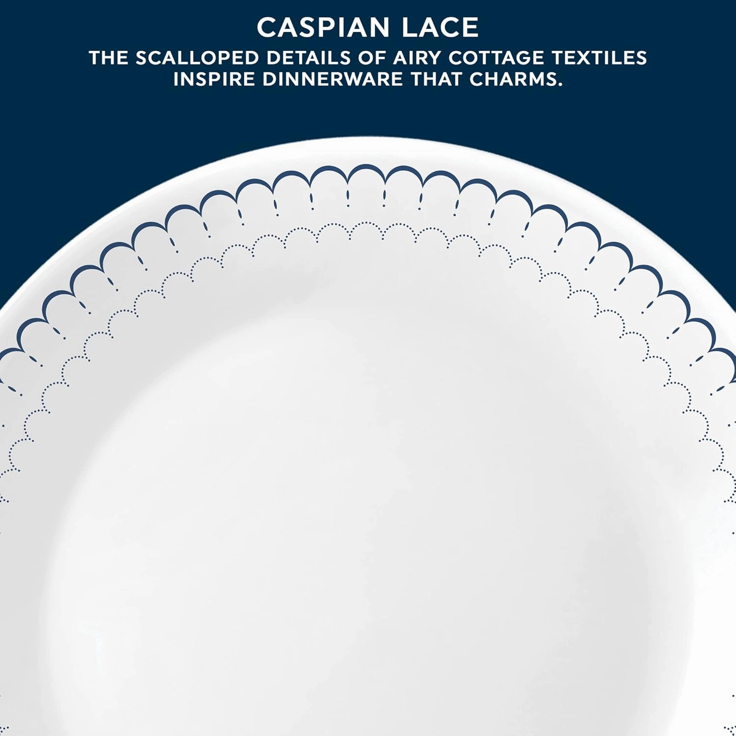 Corelle Vitrelle 10.25" Dinner Plates Set, Triple Layer Glass and Chip Resistant, Lightweight Round Plates, 8-Piece Winter Frost White