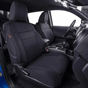 coverdream Custom Fit Seat Covers for 2024 2025 Toyota Tacoma Double Cab SR,SR5,TRD Sport,TRD Off-Road,Limited,Full Coverage Polyester Seat Protector (Full Set,Black)
