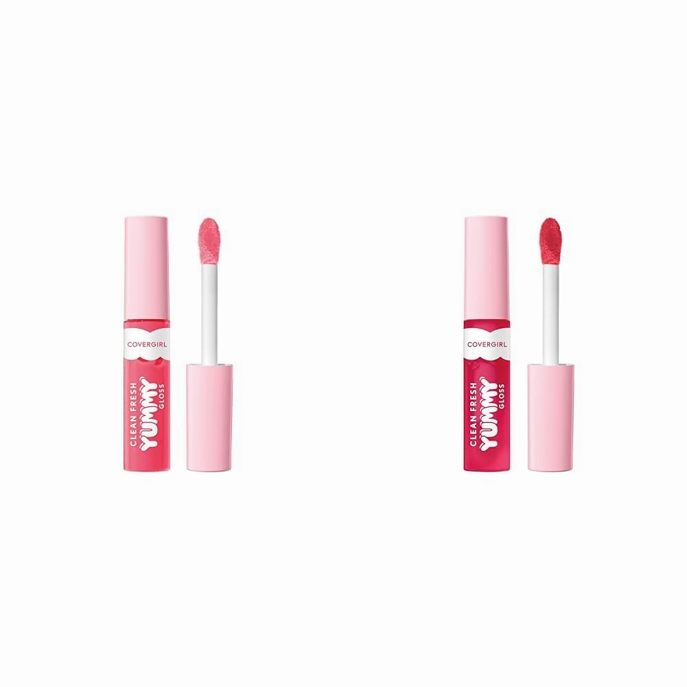 COVERGIRL Clean Fresh Yummy Gloss Lip Gloss 2-Pack - Glamingo Pink & You're Just Jelly Sheer Shades