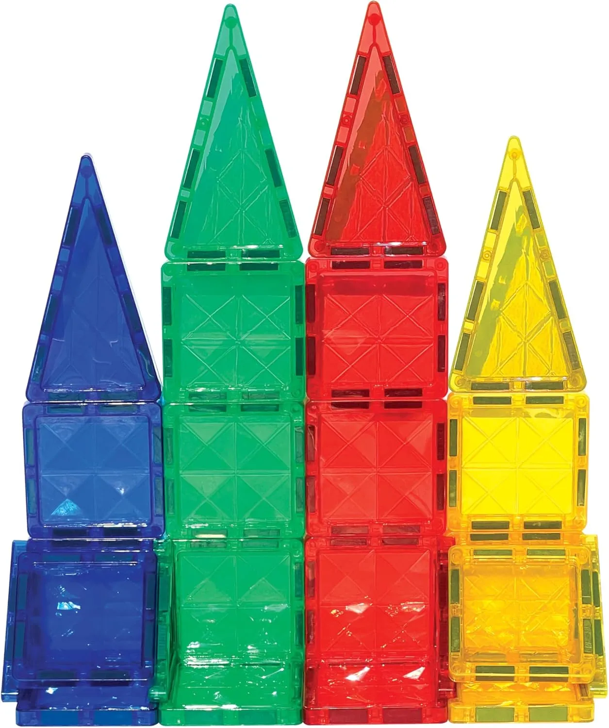CreateOn Crayola Mini Magnetic PIP-Tiles, Bold Colors - Building Set for Kids, Magnetic Building Toys for Kids, STEM Travel Toys for Boys and Girls Ages 3 , 24-Piece Set (Bold)