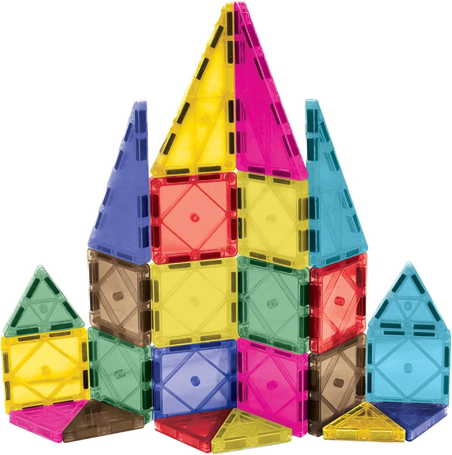 CreateOn Crayola Retro PIP Magnetic Tiles, Mini Building Set for Kids, Magnetic Tiles, Kids’ Building Toys, STEM & Montessori Toys for Boys and Girls Ages 3 , 24-Piece Set (Retro)