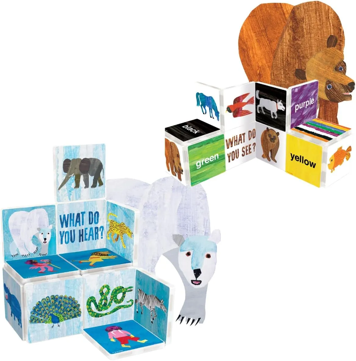 CreateOn Eric Carle Brown Bear with Polar Bear Bonus Set Magnetic Tiles, Building Set for Kids, Magnetic Building Toys for Kids, STEM Toys for Boys and Girls Ages 3 , 24 Piece