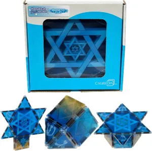 CreateOn Hanukkah Starter Set - Magnetic Tiles, Building Set for Kids, Magnetic Building Toy, STEM Travel Toys for Boys and Girls Ages 3 , 13-Piece Set (Hanukkah)