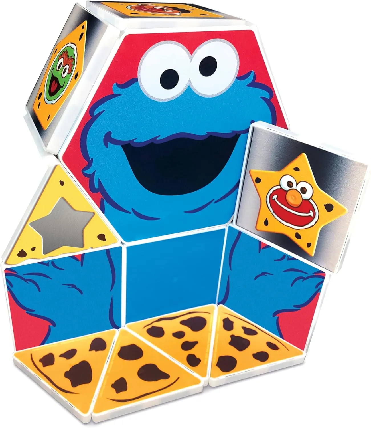 CreateOn Sesame Street Cookie Monster’s Shapes Magnetic Playset, Magnetic Building Toys, STEM & Montessori Educational Toys for Ages 3 , 17 Pieces