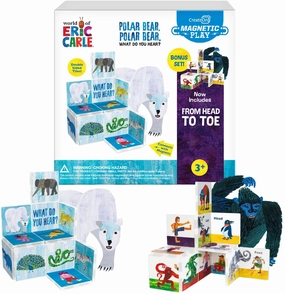 CreateOn Eric Carle Polar Bear with Head to Toe Bonus Set Magnetic Tiles, Building Set for Kids, Magnetic Building Toys for Kids, STEM Toys for Boys and Girls Ages 3 , 24 Piece