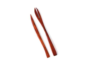 Creative Compact Wooden Western Pastry Knives and Forks Giftware Set (No Thread 13cm)