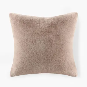Croscill Décor Pillow, Luxurious Long Faux Fur Plush Removable Cover with Brand Insignia Zipper, All Season & Skin Friendly Poly Filling Décor Pillow Insert, Sable, Square, 20x20, Golden