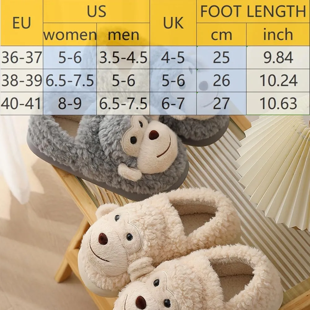 Cute Elephant, Otter, Monkey & Turtle Slippers for Women – Cozy, Warm, Funny Non-Slip Soft Plush Animal Slippers for Fall & Winter, Perfect for Home, Gifts & Matching Couples