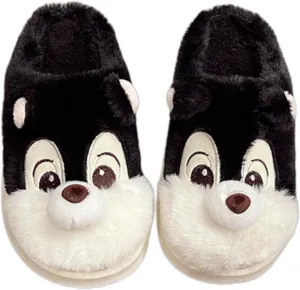 Cute Squirrel Plush Slippers Y2K Animal Cotton Stuff Slippers Home Cozy Furry Fluffy Soft Indoor House Shoes