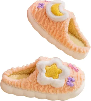 Cute Women's Star Plush Slippers - Warm Indoor & Outdoor Slippers