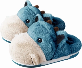 Cute Hippo Cartoon Animal Winter Warm Home Furry Slippers