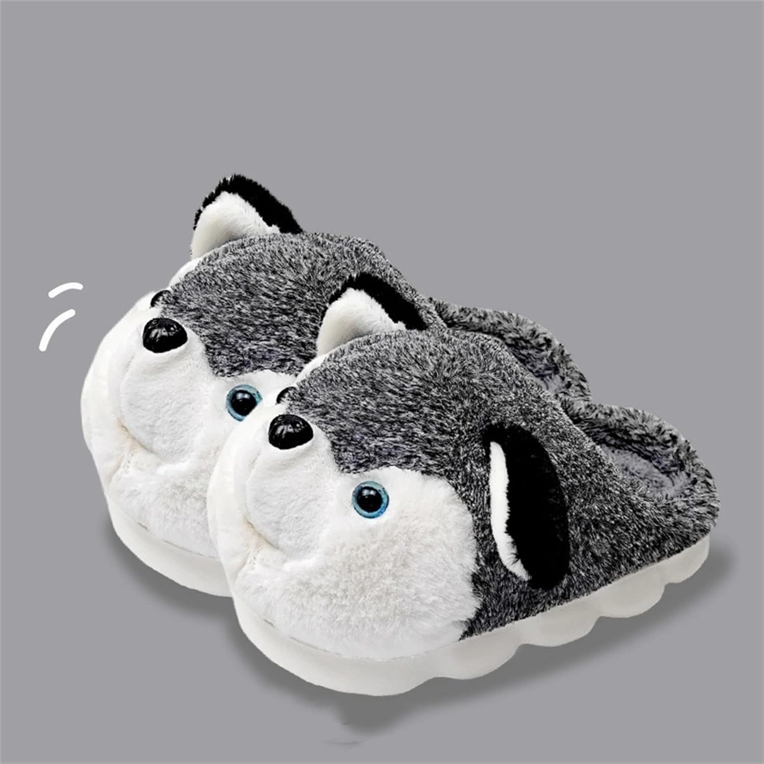 Cute Women's Cartoon Animal Dog Slippers - Warm & Furry, Perfect for Winter & Home