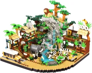 DAHONPA Zoo Micro Building Blocks Sets (4800Pieces), Desert Animals Park Architecture with Lions Elephants Zebras, Gift for Adults and Kids