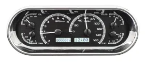 Dakota Digital Universal Recessed Oval VHX Analog Gauges Black / White VHX-1018-K-W
