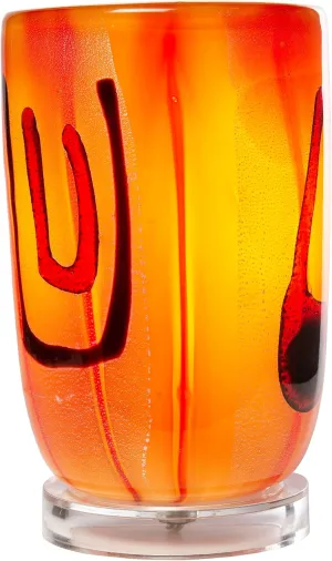 Dale Tiffany AA23005 1 Light Accent Lamp Hand Blown Art Glass Shade, Viscossia, Multi-Color, 7.75-Inch Tall
