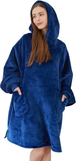 DaysU Wearable Blanket Hoodie Adult, Oversized Sherpa Sweatshirt for Women and Men, Two Pockets Hoodie Blanket