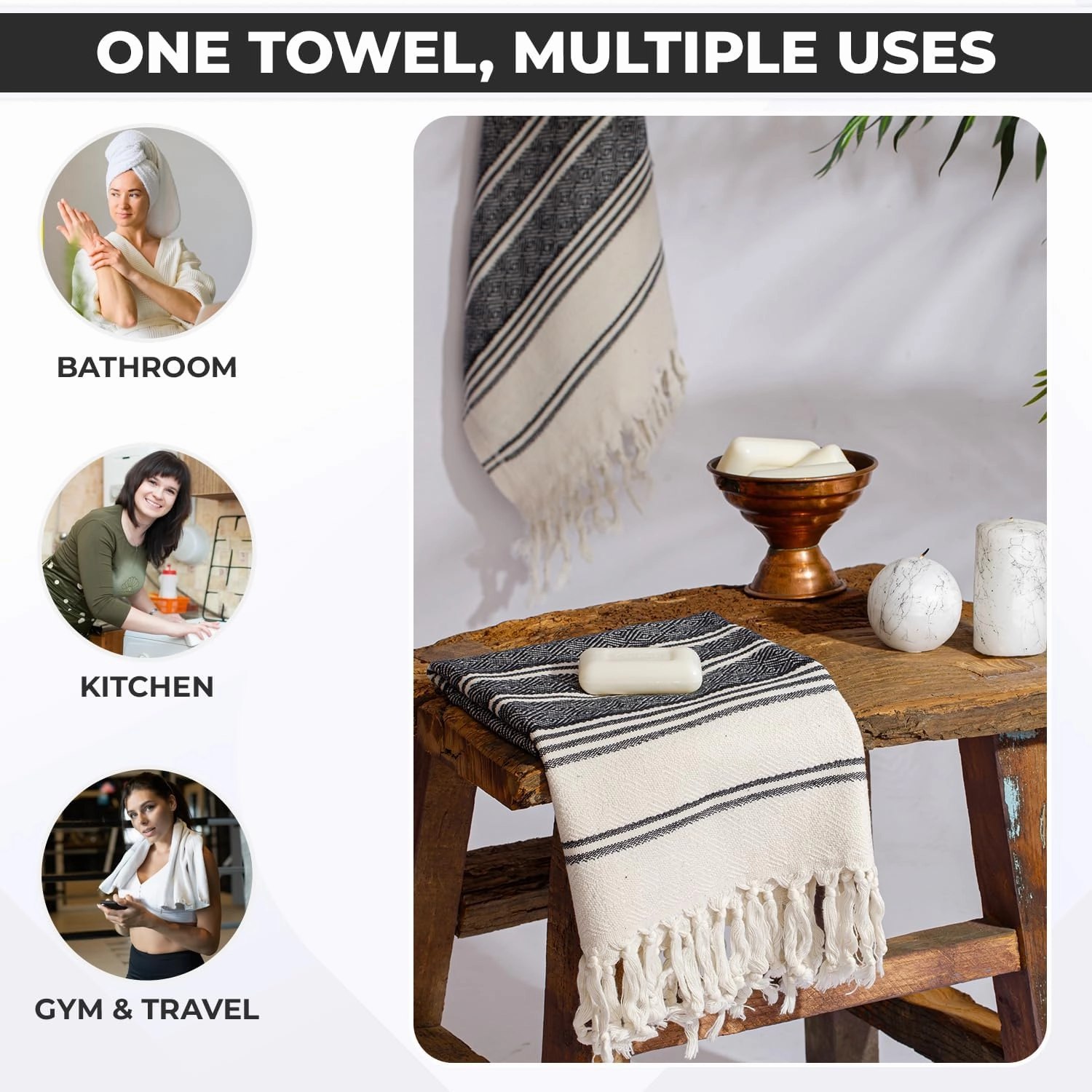 DEMMEX Organic Turkish Hand Towels for Bathroom – 100% Oeko-TEX Certified Turkish Cotton, Quick Dry, Lightweight Kitchen & Travel Towels, Diamond Weave, Large 18x36 Inches, Set of 2, Sage Green