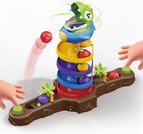 Dino Spin Twister Toddlers Toys for 2 3 4 5 6 Years Old Kids, Dinosaur ＆ Ball Drop Games, Early Developmental Montessori Toys for Kids, Gifts for 2-6 Year Old Boys Girls, 2 Players PK Mode