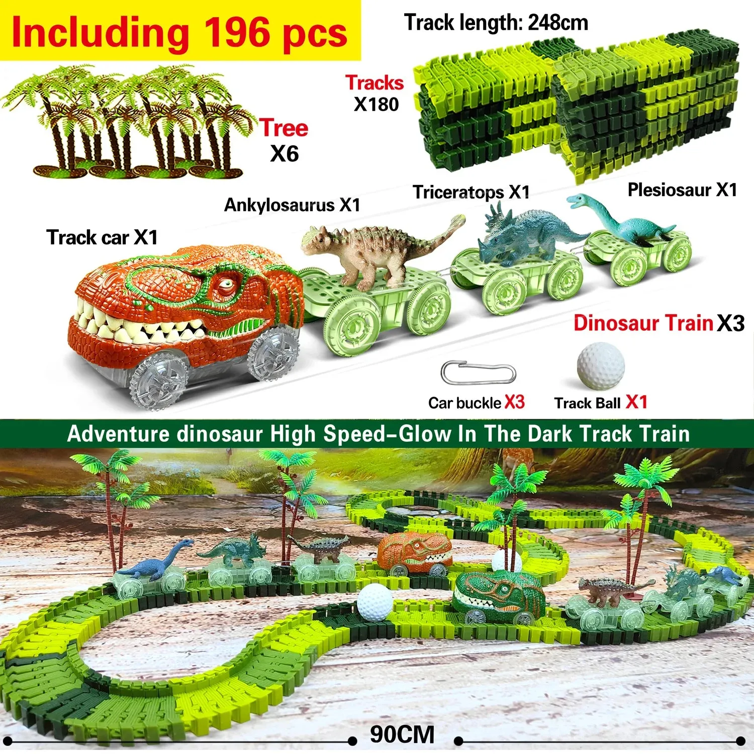 Dinosaur Adventure Road Race Playset for Kids